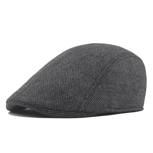 Fashion Berets Men High Quality Autumn Winter Wool Hat Herringbone