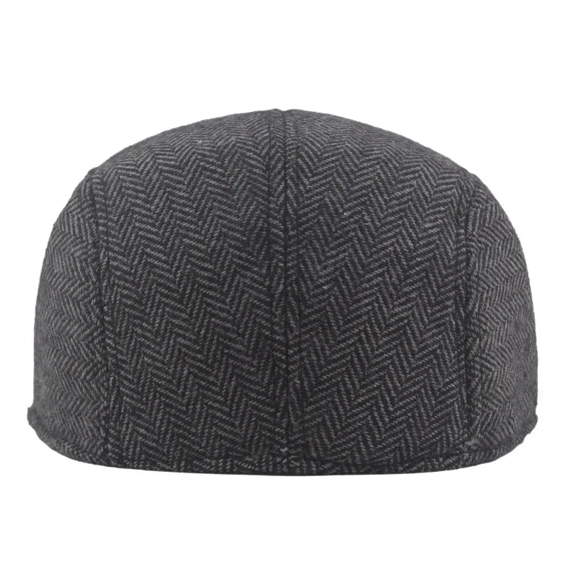 Fashion Berets Men High Quality Autumn Winter Wool Hat Herringbone