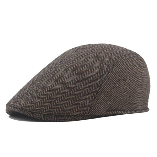 Fashion Berets Men High Quality Autumn Winter Wool Hat Herringbone