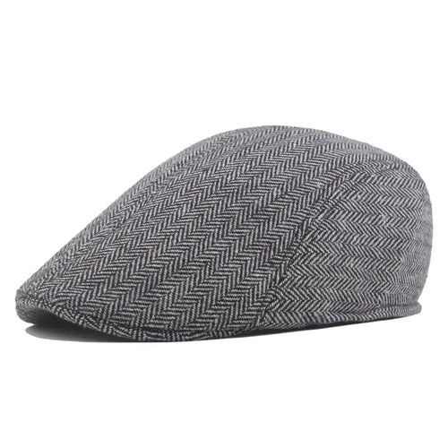 Fashion Berets Men High Quality Autumn Winter Wool Hat Herringbone