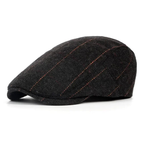 Fashion Berets Men High Quality Autumn Winter Wool Hat Herringbone